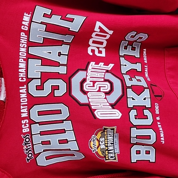 Y2k 2007 Hanes The Ohio State Buckeyes Tostito Bowl Championship Hoodie Red Sz M - Picture 4 of 13